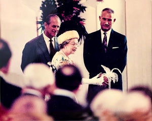 Hans Godo Frabel with Queen Elizabeth
